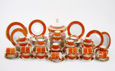 Richard Ginori Burnt Orange Contessa Extensive Dinnerware Service Of 141 Pieces
