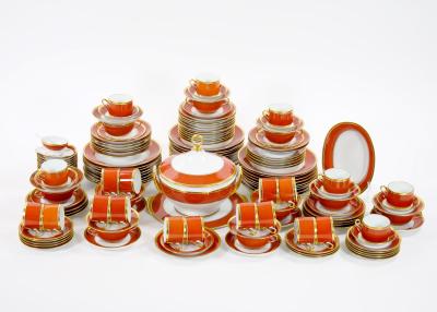 Richard Ginori Burnt Orange Contessa Extensive Dinnerware Service Of 141 Pieces