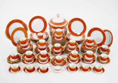 Richard Ginori Burnt Orange Contessa Extensive Dinnerware Service Of 141 Pieces