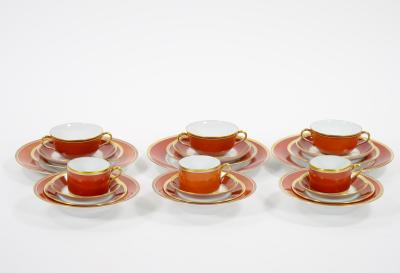 Richard Ginori Burnt Orange Contessa Extensive Dinnerware Service Of 141 Pieces