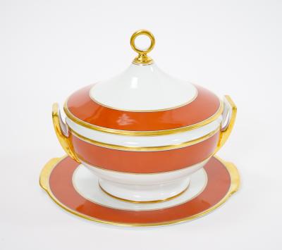 Richard Ginori Burnt Orange Contessa Extensive Dinnerware Service Of 141 Pieces