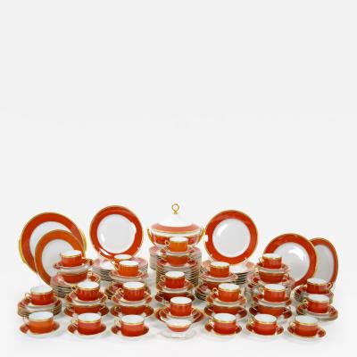 Richard Ginori Burnt Orange Contessa Extensive Dinnerware Service Of 141 Pieces