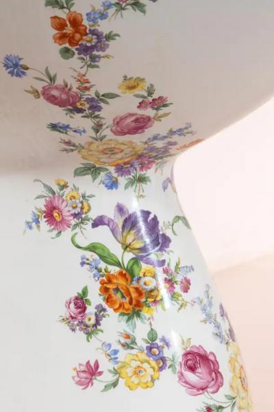 Richard Ginori Floral Bathroom Set by Richard Ginori Lavenite Series Italy 1950s