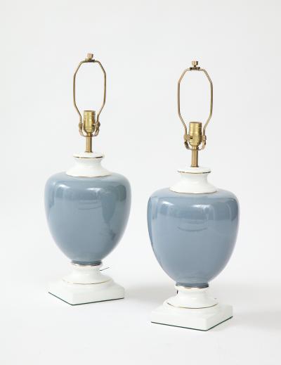 Richard Ginori Richard Ginori French Blue Porcelain Lamps