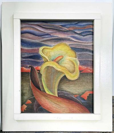 Richard H Taflinger American 1915 1986 Calla Lily and Purple Hills 