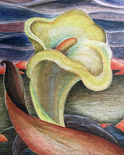 Richard H Taflinger American 1915 1986 Calla Lily and Purple Hills 