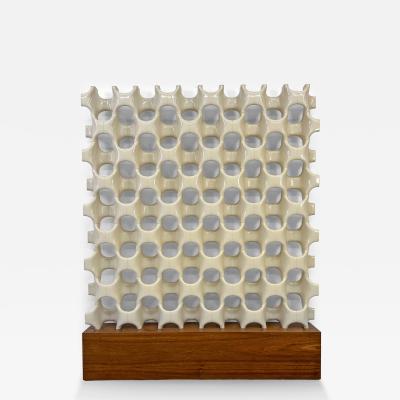 Richard Harvey Patinated Sculpta Grille Bones Screen on Walnut Base by Richard Harvey 1960s