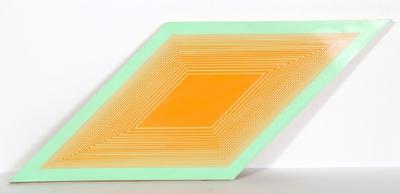 Richard Joseph Anuszkiewicz Orange on Green Rhombus from Volumes Variable Multiple
