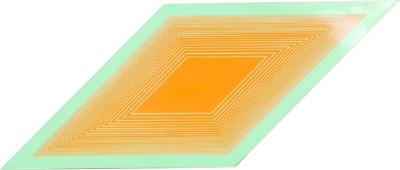 Richard Joseph Anuszkiewicz Orange on Green Rhombus from Volumes Variable Multiple