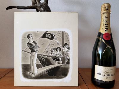 Richard Lippincott Denison Taylor Male Chauvinist Get His Due Walking the Plank Original Artwork Original Artwork