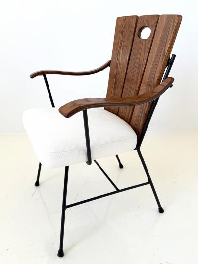 Richard McCarthy Set of Five Iron and Oak Dining Chairs by Richard McCarthy