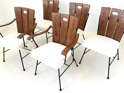 Richard McCarthy Set of Five Iron and Oak Dining Chairs by Richard McCarthy