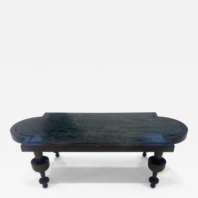 Richard McGeehan Unique mahogany coffee table with stone top