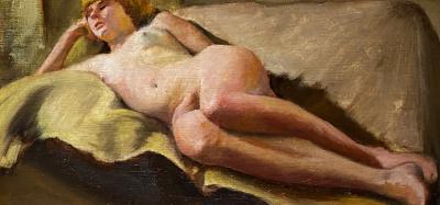 Richard R Clive Reclining Female Nude 