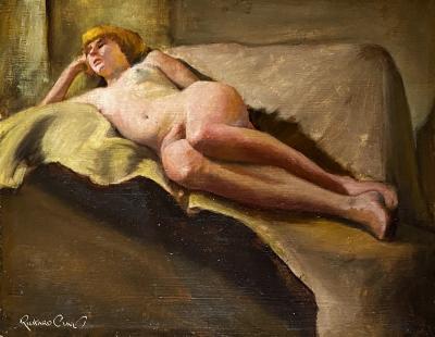 Richard R Clive Reclining Female Nude 