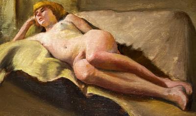Richard R Clive Reclining Female Nude 