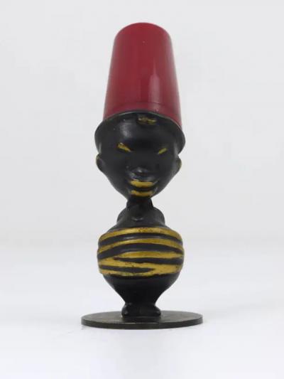 Richard Rohac 1950s African Figurine Mid Century Brass Salt Shaker by Richard Rohac Austria