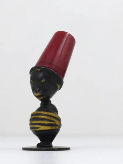 Richard Rohac 1950s African Figurine Mid Century Brass Salt Shaker by Richard Rohac Austria