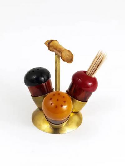 Richard Rohac Mid Century Salt Pepper Menage Condiment Set Richard Rohac Austria 1950s