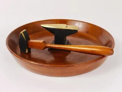 Richard Rohac Midcentury Nut Cracker Bowl Hammer Anvil by Richard Rohac Austria 1950s