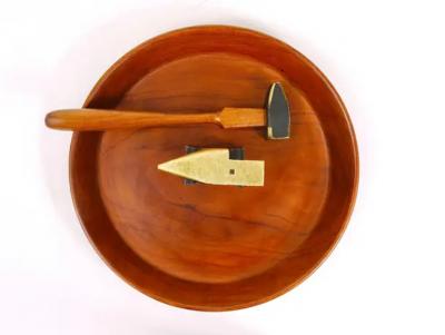 Richard Rohac Midcentury Nut Cracker Bowl Hammer Anvil by Richard Rohac Austria 1950s