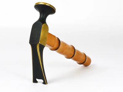 Richard Rohac Richard Rohac Bamboo Brass Hammer Bottle Opener Cork Screw Nutcracker 1950s