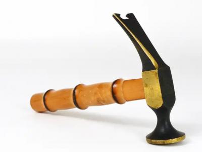 Richard Rohac Richard Rohac Bamboo Brass Hammer Bottle Opener Cork Screw Nutcracker 1950s