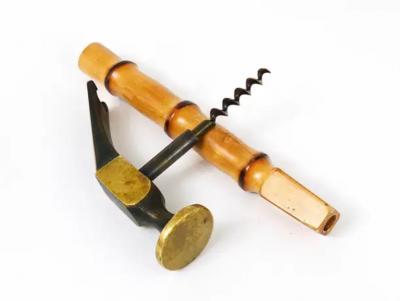 Richard Rohac Richard Rohac Bamboo Brass Hammer Bottle Opener Cork Screw Nutcracker 1950s