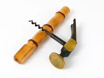 Richard Rohac Richard Rohac Bamboo Brass Hammer Bottle Opener Cork Screw Nutcracker 1950s