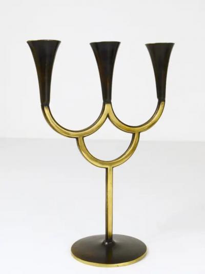 Richard Rohac Richard Rohac Brass Candelabra Mid Century Candle Holder Vienna Austria 1950s