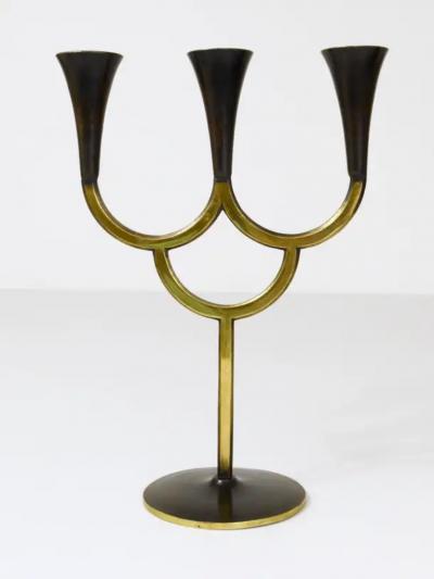 Richard Rohac Richard Rohac Brass Candelabra Mid Century Candle Holder Vienna Austria 1950s
