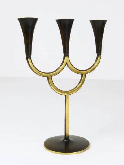 Richard Rohac Richard Rohac Brass Candelabra Mid Century Candle Holder Vienna Austria 1950s