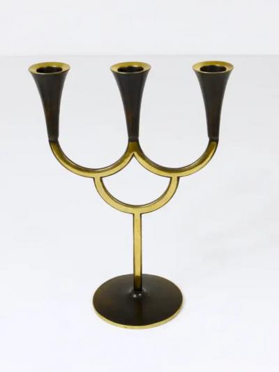 Richard Rohac Richard Rohac Brass Candelabra Mid Century Candle Holder Vienna Austria 1950s