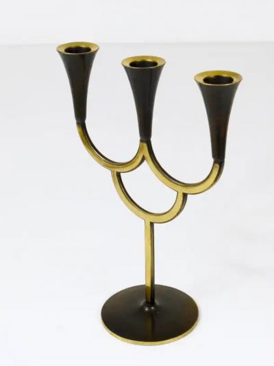 Richard Rohac Richard Rohac Brass Candelabra Mid Century Candle Holder Vienna Austria 1950s