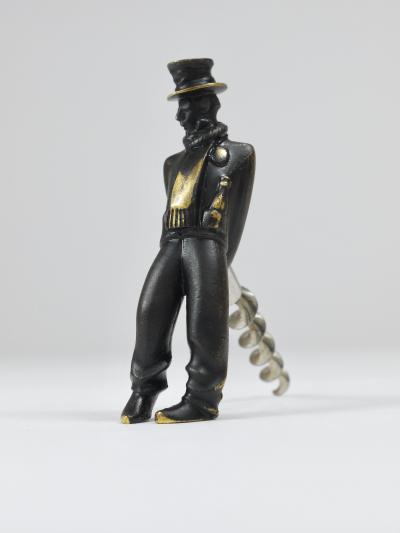 Richard Rohac Richard Rohac Leaning Tipsy Gentleman Brass Bottle Opener Vienna 1950s