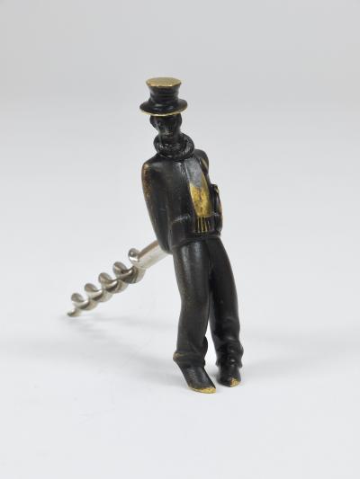Richard Rohac Richard Rohac Leaning Tipsy Gentleman Brass Bottle Opener Vienna 1950s