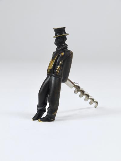 Richard Rohac Richard Rohac Leaning Tipsy Gentleman Brass Bottle Opener Vienna 1950s