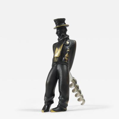 Richard Rohac Richard Rohac Leaning Tipsy Gentleman Brass Bottle Opener Vienna 1950s