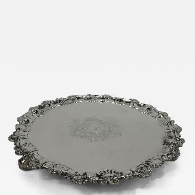 Richard Rugg English Georgian Shell Leaf Salver Tray by Rugg 1755