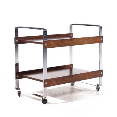 Richard Young Richard Young for Merrow Associates Mid Century Rosewood and Chrome Serving Cart