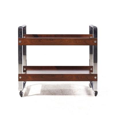 Richard Young Richard Young for Merrow Associates Mid Century Rosewood and Chrome Serving Cart