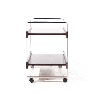 Richard Young Richard Young for Merrow Associates Mid Century Rosewood and Chrome Serving Cart
