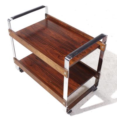 Richard Young Richard Young for Merrow Associates Mid Century Rosewood and Chrome Serving Cart