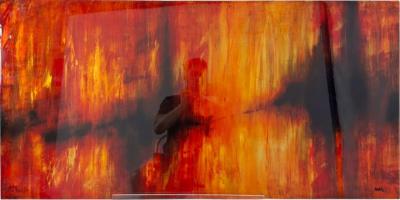 Rick Hobbs 2008 Rick Hobbs Rehearsal Large Abstract Acrylic Painting on Board Signed