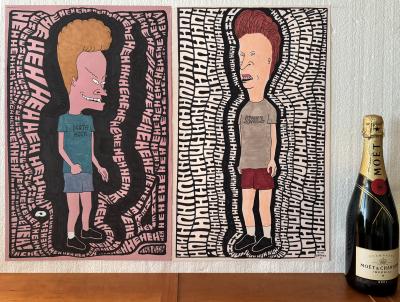 Rick Parker Beavis and Butthead Illustration Original Art from MTVs Lead Artist