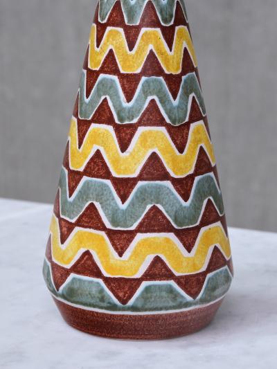 Rigmor Nielsen Rigmor Nielsen Ceramic Table Lamp with Zig Zag Pattern S holm Denmark 1960s