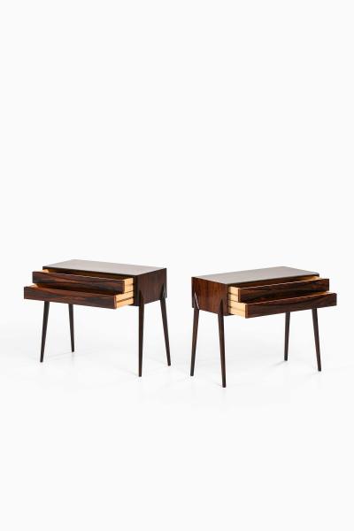 Rimbert Sandholt Pair of Rimbert Sandholt Bedside Tables in Rosewood by Glas Tr Hovmantorp