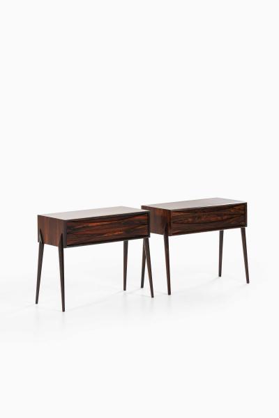 Rimbert Sandholt Pair of Rimbert Sandholt Bedside Tables in Rosewood by Glas Tr Hovmantorp