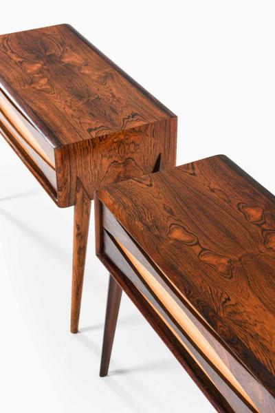 Rimbert Sandholt Pair of Rimbert Sandholt Beech Rosewood Bedside Tables 1960s