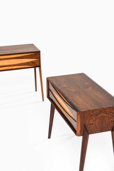 Rimbert Sandholt Pair of Rimbert Sandholt Beech Rosewood Bedside Tables 1960s